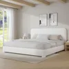 Bed Frame and Headboard, Boucle Upholstered Platform Bed Frame, Modern Style, Soft Rounded Corners, No Box Spring Required, 1