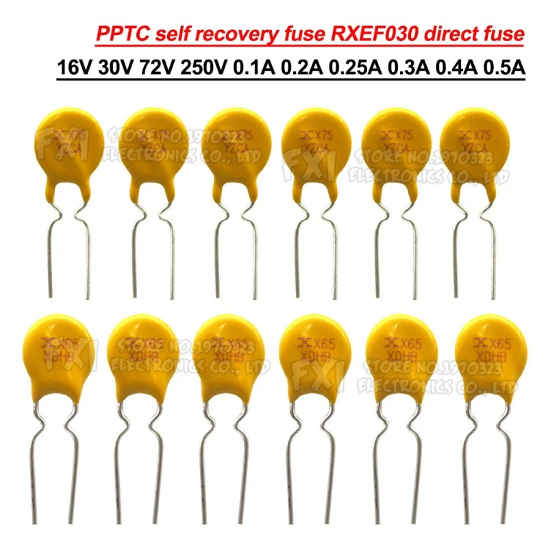 

10PCS DIP PPTC self recovery fuse RXEF030 direct fuse 16V 30V 72V 250V 0.4A-12A RXEF005 RXEF050 0.1A 0.2A 0.25A 0.3A 0.4A 0.5A