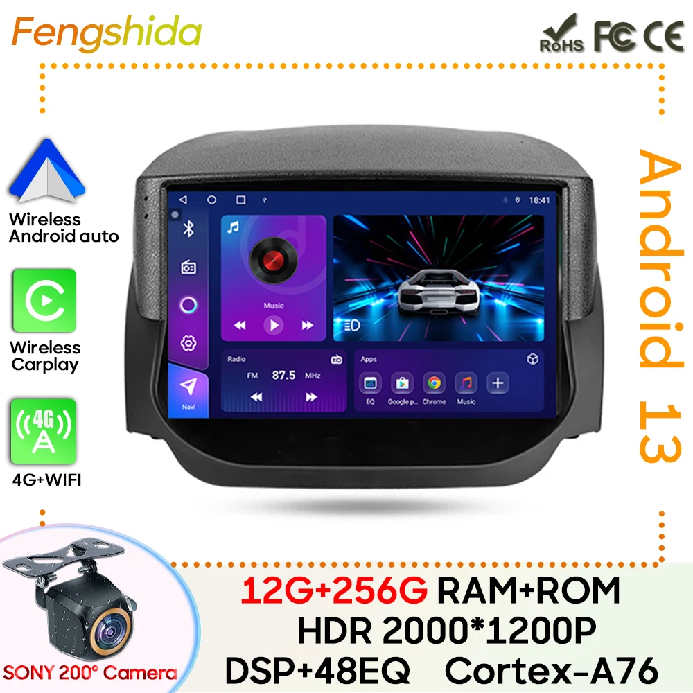

For Ford EcoSport Eco Sport 2014 - 2018 Car Radio Carplay GPS Navigation Stereo Android Auto Screen Bluetooth Wifi 5G No 2din BT