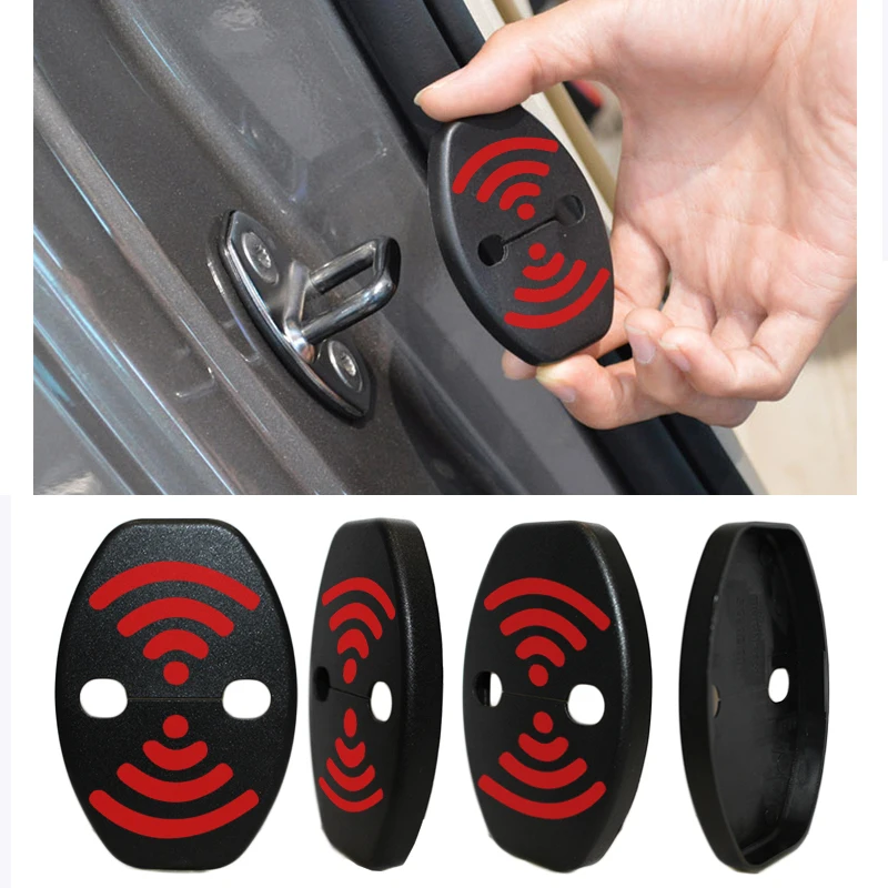 DIY Lock Sticker Car Door Lock Cover Anti-rust Fit For Toyota Sienna Zelas Sequoia Tacoma Hilux FJ cruiser 4 Pcs Per Set