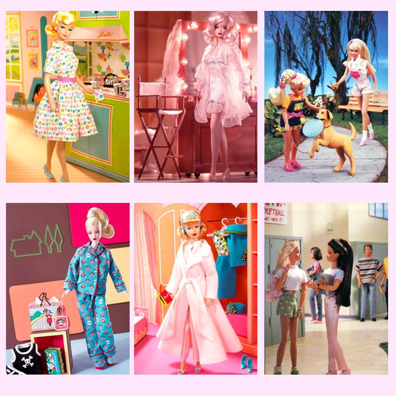 

Vintage Style 6pcs/set 10*15cm Barbie Postcard Color Print Magazine 90s Retro Doll Poster Wall Room Decoration Toys Accessories