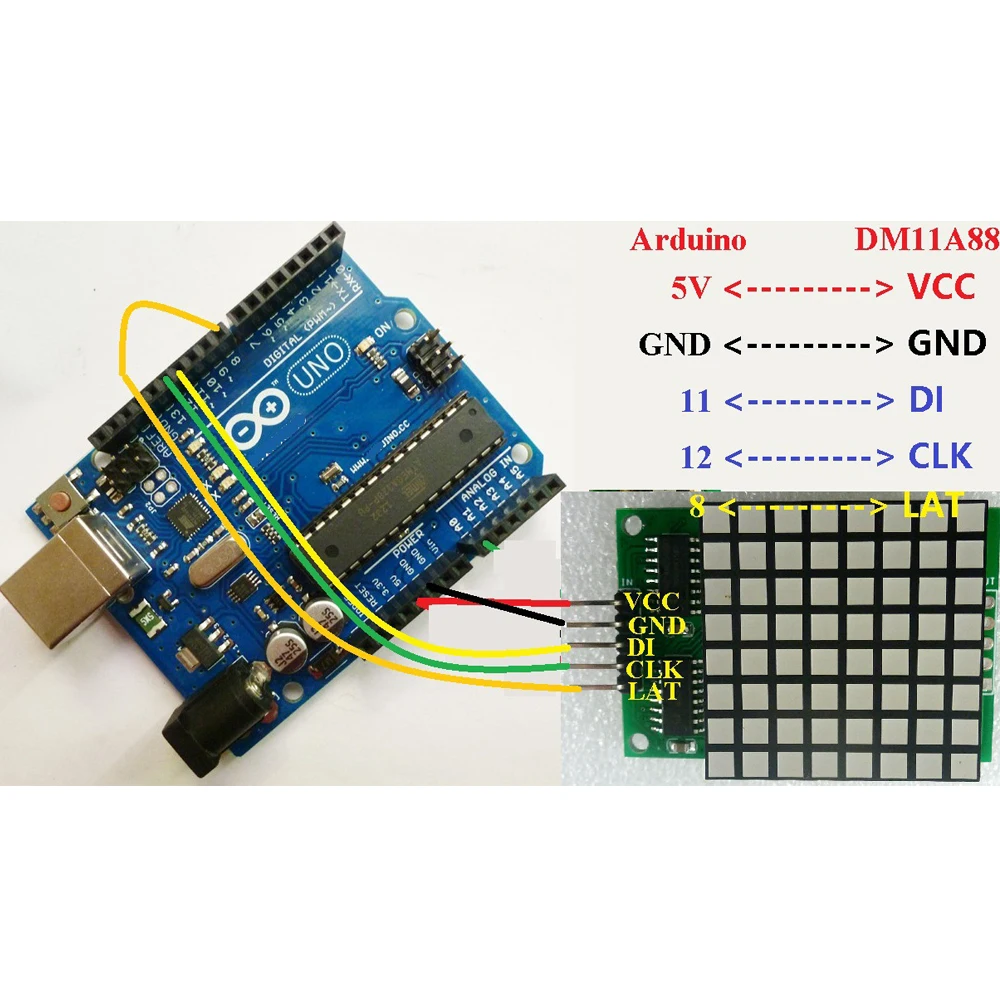 

DM11A88 8x8 Square Matrix Red LED Display dot Module 3.0 Pixels 74hc595 Drive for Arduiuo PRO MEGA2560 DUE