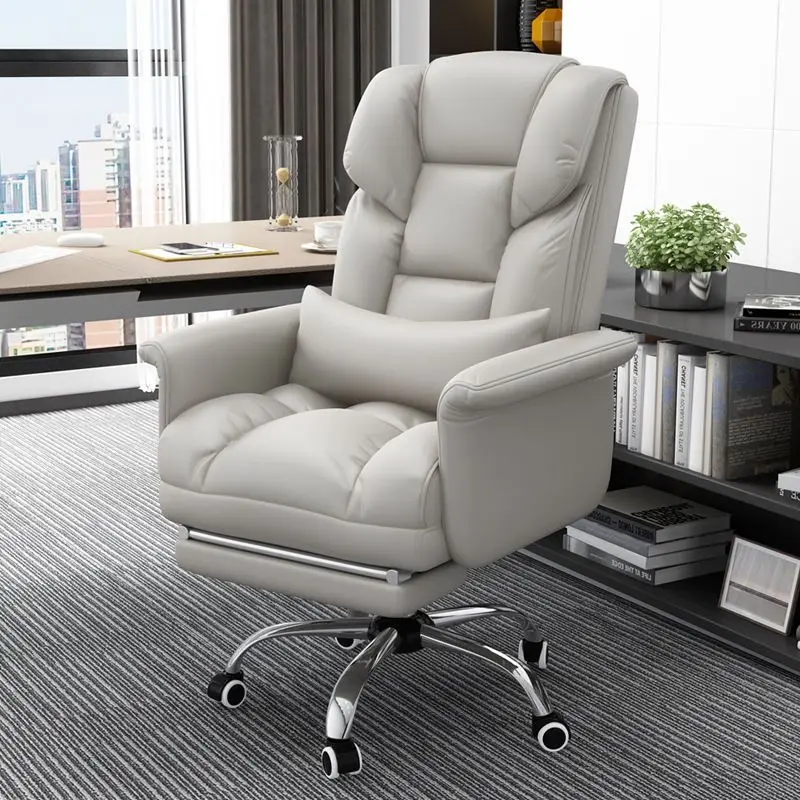 Computer Leather Seat Boss Business Office Chair Events Back Comfortable Sedentary Lazy Leisure Cadeiras Italian Furniture minimalist single seat sofa chair genuine leather creative and slightly luxury lazy leisure chair living room saddle leather