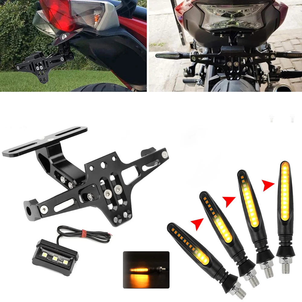 BMW R1200GS 용 오토바이 라이센스 플레이트 홀더 번호판 브래킷 Yamaha MT07 MT10 Kawasaki Z750 Z800 for Duke 125 200 390