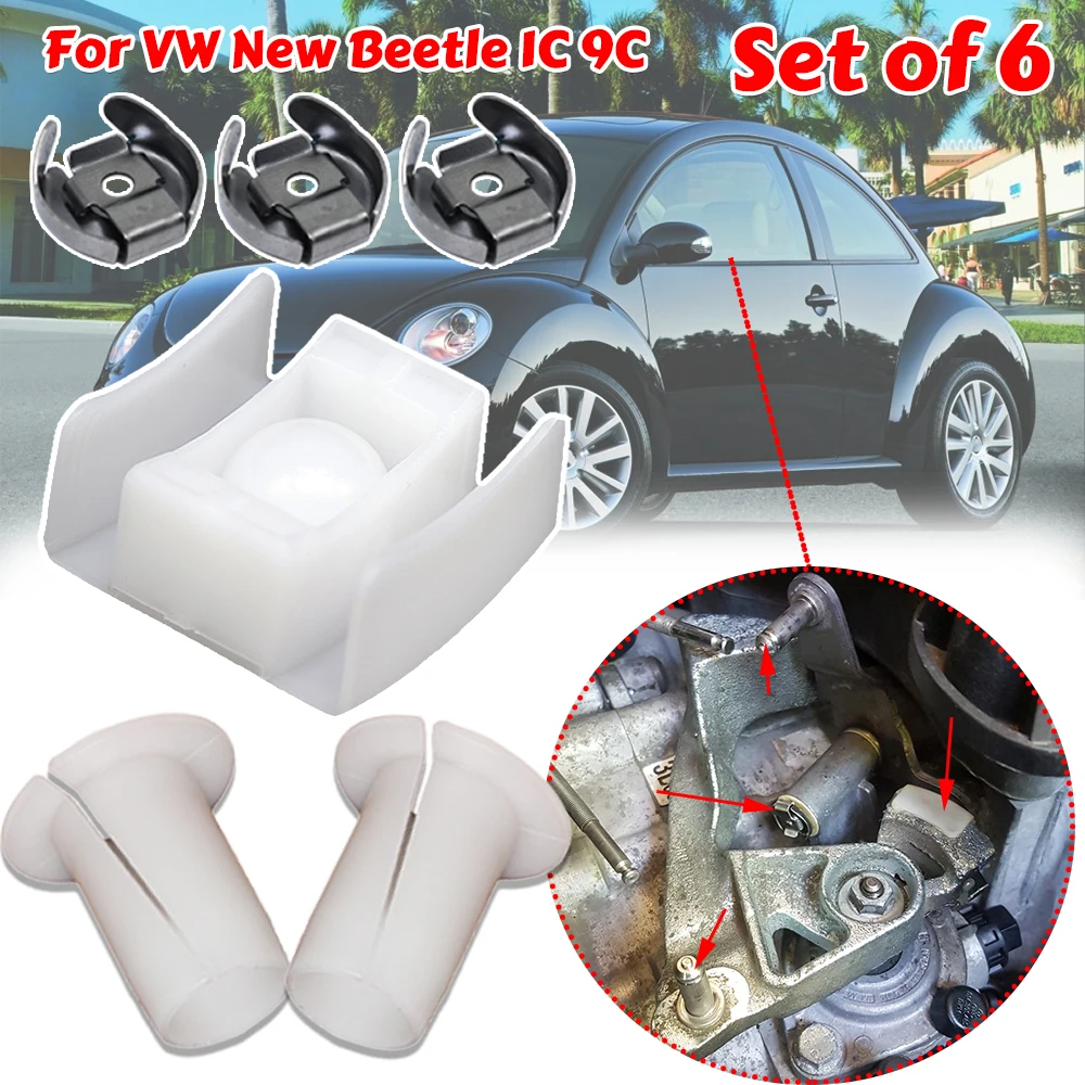 For VW New Beetle 1C 9C 1999-Gear Selector Wiring Lock Washer Shift Relay Lever Slide Bushing Kit Sliding Shoe Bearing Socket