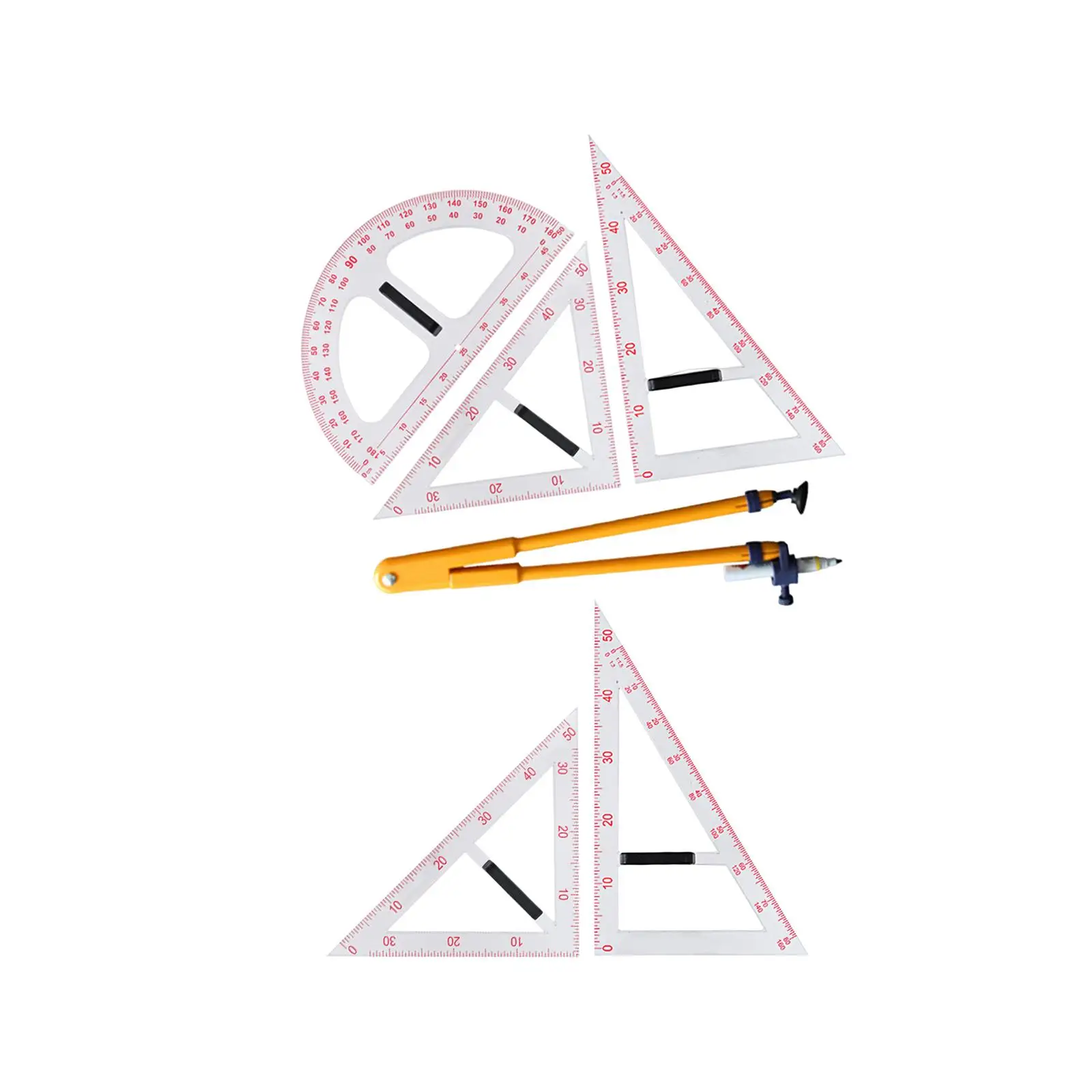 Geometry Measurement Tool with Detachable Handle Compass Accuracy Drawing for Classroom Whiteboard Black Board Teachers Drafting