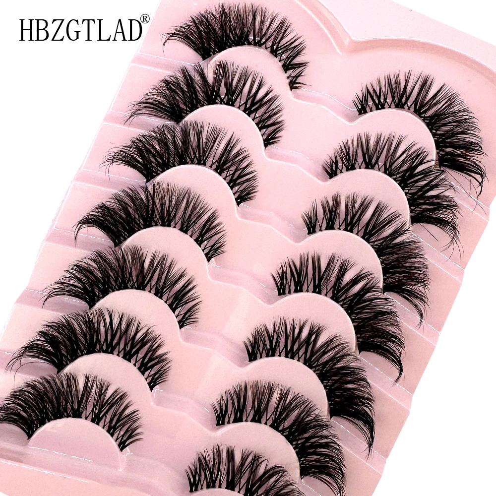 NEUE 7 Paar Wimpern Manga Wimpern 3D Clear Band Wimpern Natürliches Aussehen Wispy Nerz Wimpern Flauschige Cat Eye Wimpern Pack gefälschte Wimpern – Detail 22