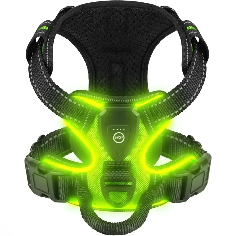 Leuchtendes LED-Hundegeschirr – unverzichtbar für sicheres Gassigehen bei Nacht – Hundeweste mit drei LED-Lichtmodi – wiederaufladbar_voghion.com
