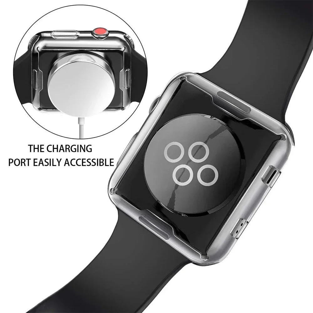 360 Full Soft Clear TPU Screen Protector Case for Apple Watch Series 44MM 46MM 42MM 45MM Transparent Cover for IWatch10/9/8/7/SE apple watch screen protector case apple watch screen protector watch screen protector case watch cover watch protective case watch case watch protective cover apple watch case tpu protective case watch screen protector