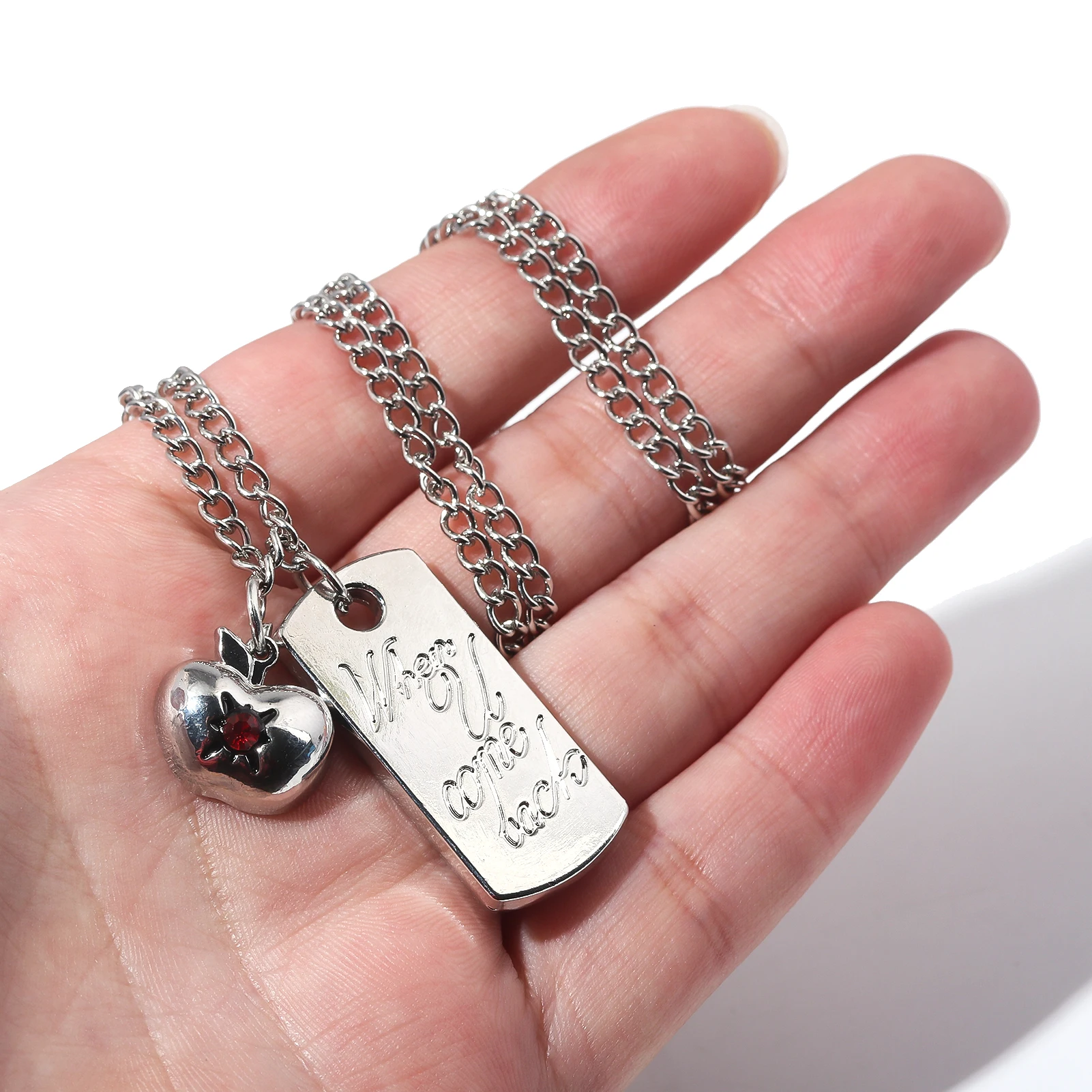 Game Love and Deepspace Caleb Necklace Keychain Summer Day Apple Clavicle Bag Pendant Women's Jewelry Accessories Gift 2Pcs/Set