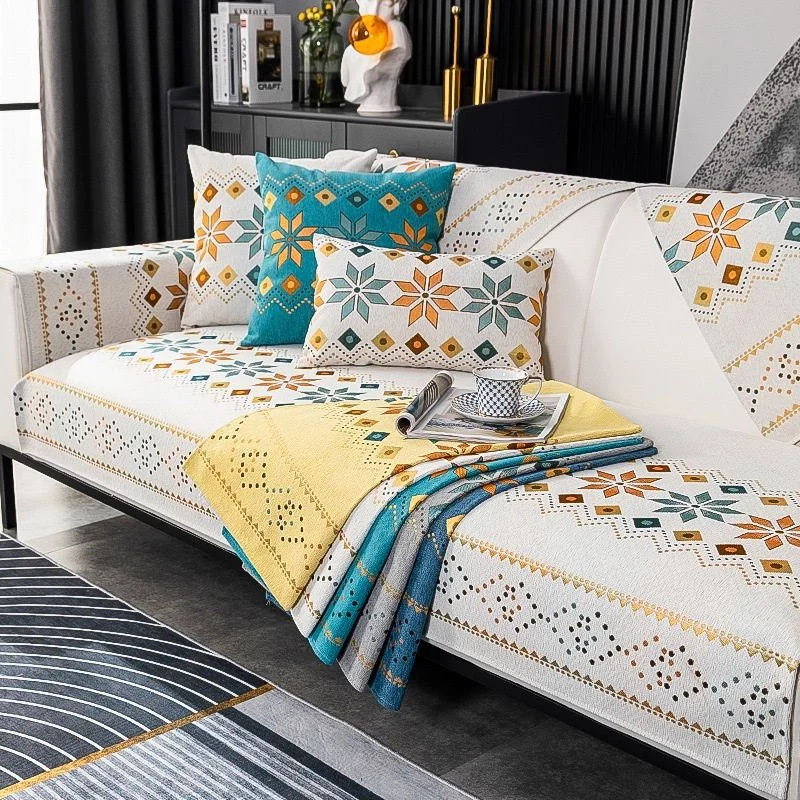 WOSTAR Quilted thicken sofa seat cover sofa cushion towel lace embroidery couch  sofa slipcover living room furniture protector - AliExpress