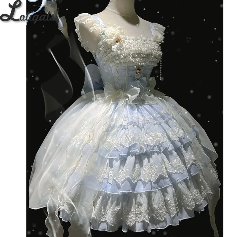 Sweet Lolita JSK Dress Tiered Short Ballet Party Dresses Tears of Roses