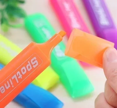 4 Stück Text marker Absatz Süßigkeiten Farbe große Kapazität Neon Stift Farbe Marker Regenbogen Stifte Schreiben liefert zufällige Farbe – Detail 5