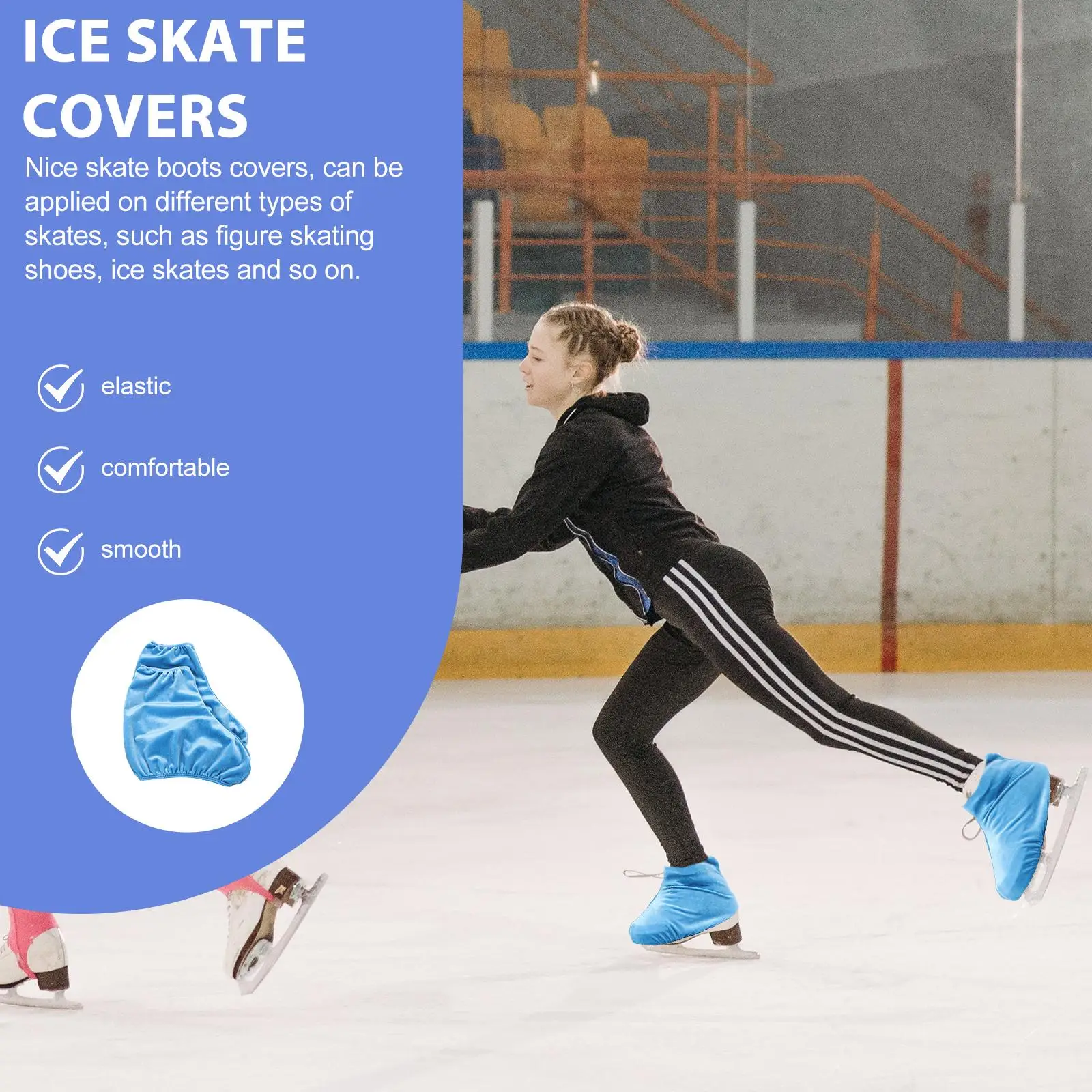 Portable Skate Boot Covers Polyester Ice Skate Protective Figure Skating Shoes Cover Boot Hockey Field Team Sports
