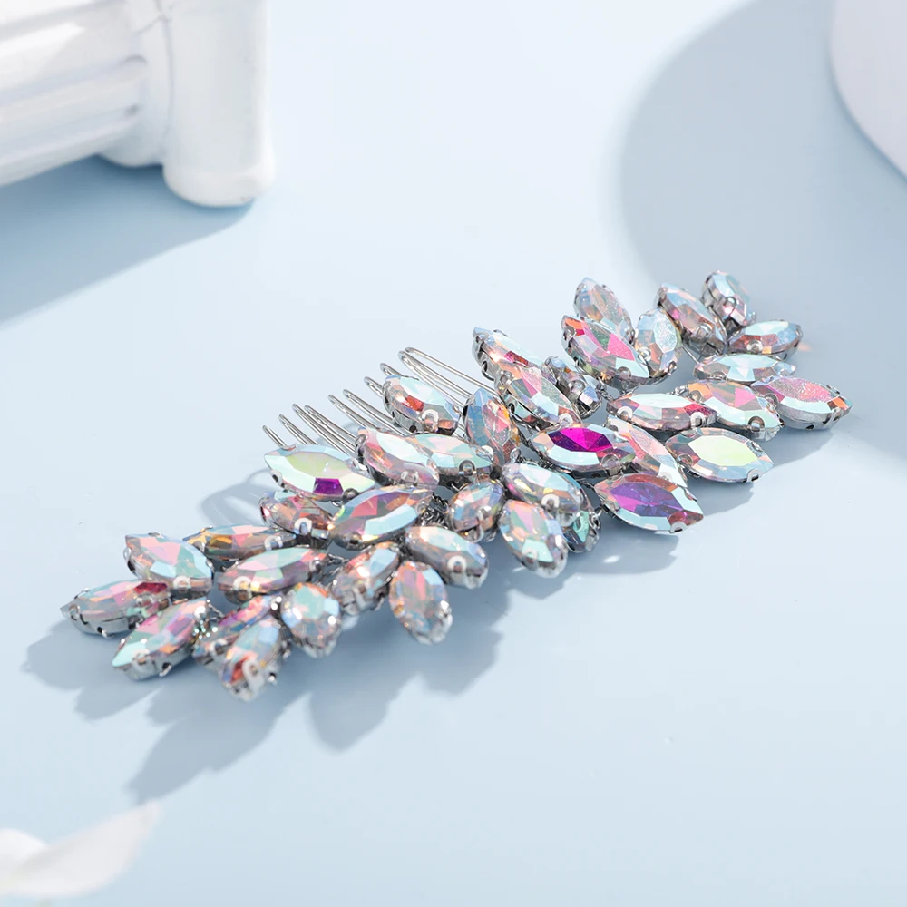 Sca33e485c43c4b72bc21d5fa183e144e2 Fashion Rhinestone Hair Comb for Bridal Headpiece 9 Color Wedding Hair Accessories Women Handmade Tiara Headdress Party Headwear Mallzona