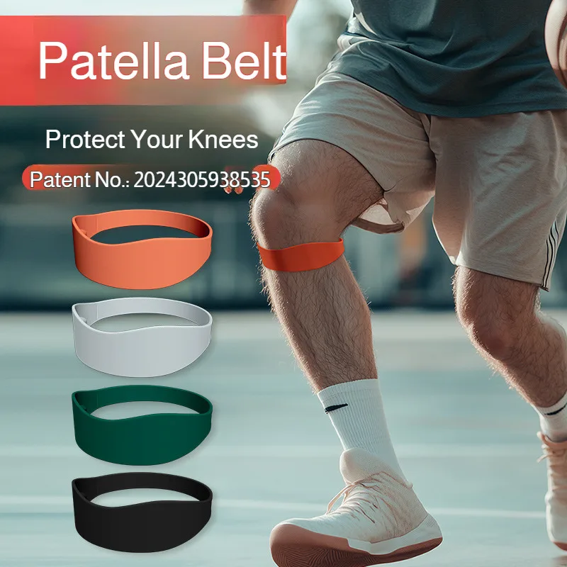 Sports knee pads with silicone elastic decompression fixed patella ...