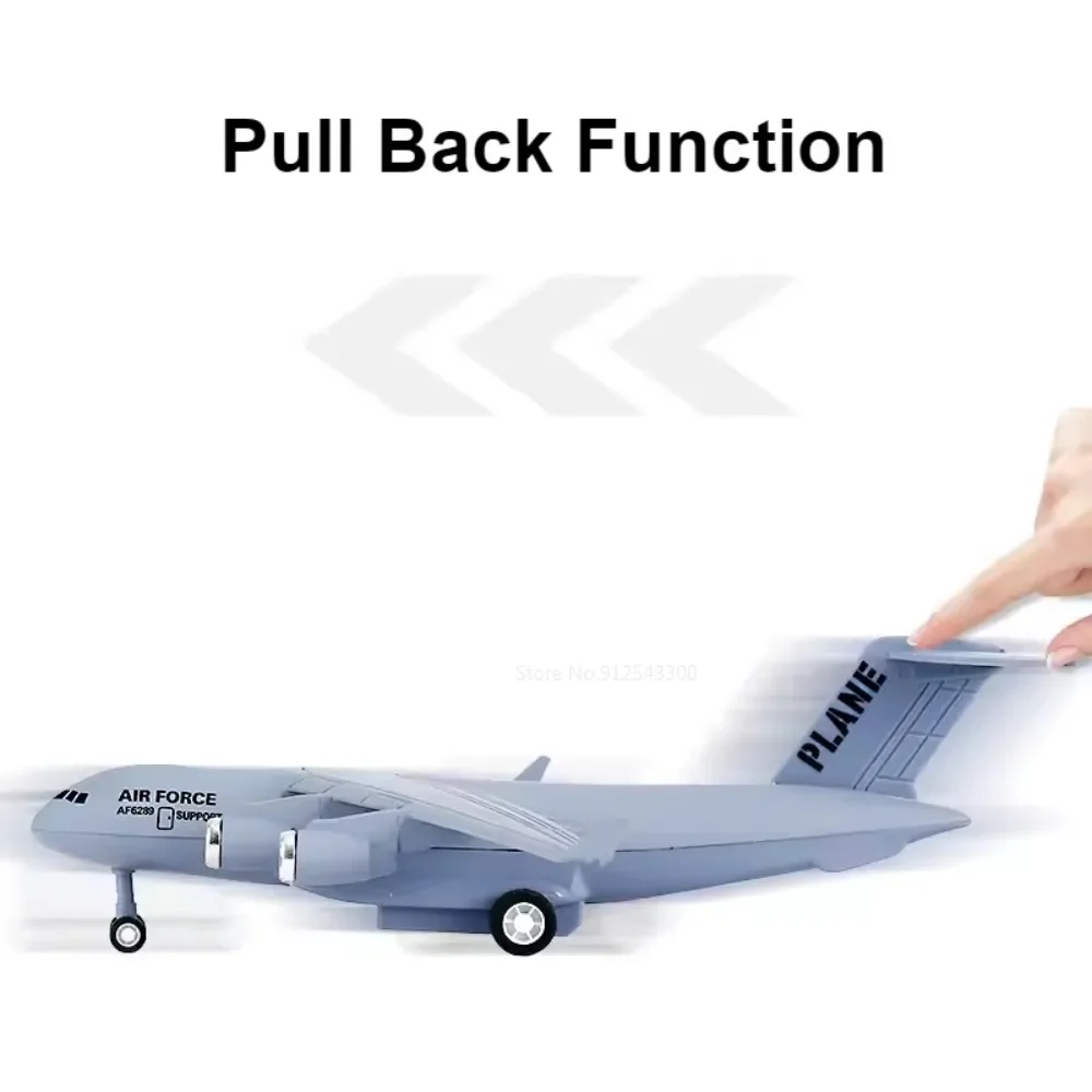 17CM C-17 Globemaster III Airplane Model Toy Pull Back Military Transport Aircraft Models Creative Decorations Boys Kids Gifts 4