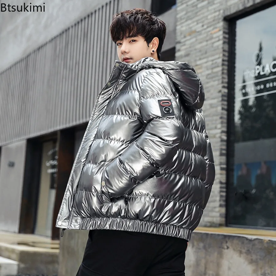 Men's Parkas Winter Jacket Mens Stand Collar Fashion New WarmThickened Hooded Waterproof Puffer Jacket Solid Casual Streetwear - 4