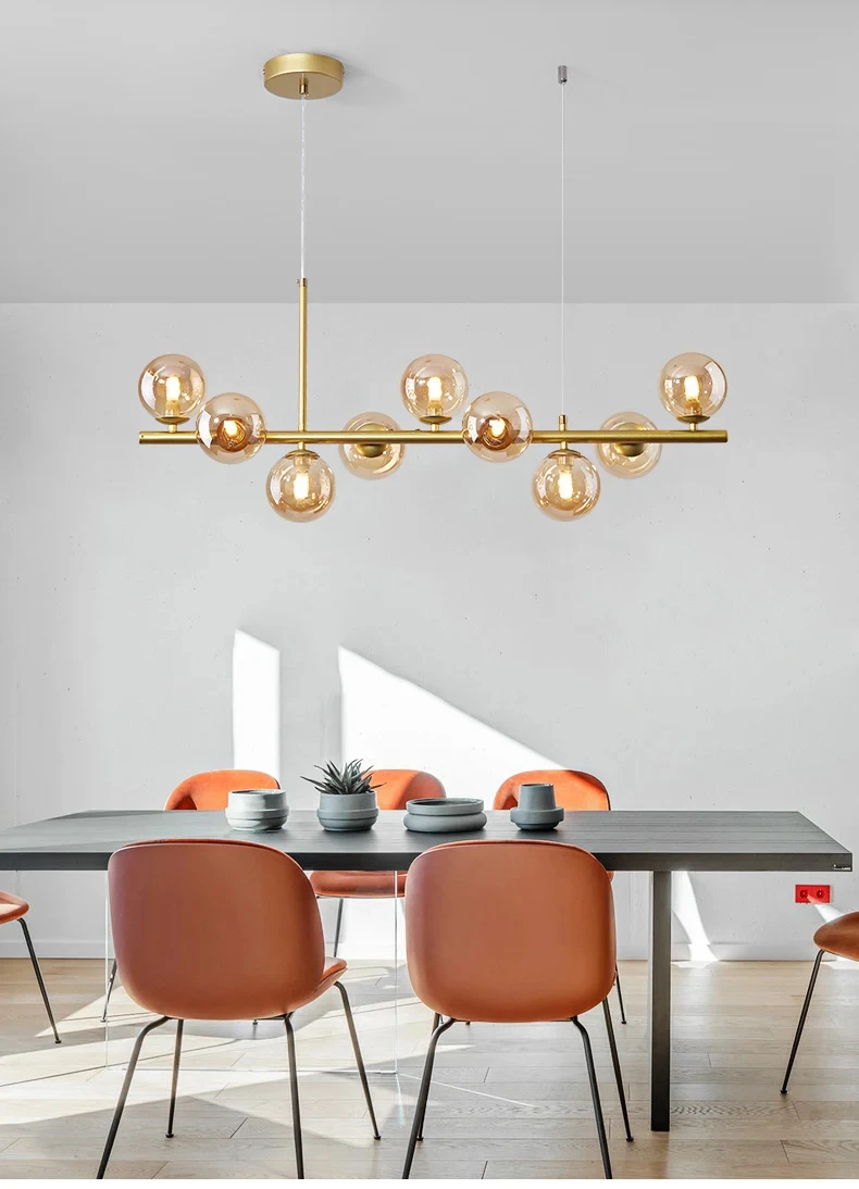 Description Picture 2 of itemModern Glass Ball Ceiling Chandelier for Table Dining Living Room Kitchen Island Pendant Lamp Home Decor Indoor Lighting Fixture