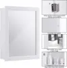 NEW Mirrored Bathroom Cabinet, Wall Mount Storage Cabinet with Single Doors,Hanging Medicine Cabinet for Bathroom (White) 6