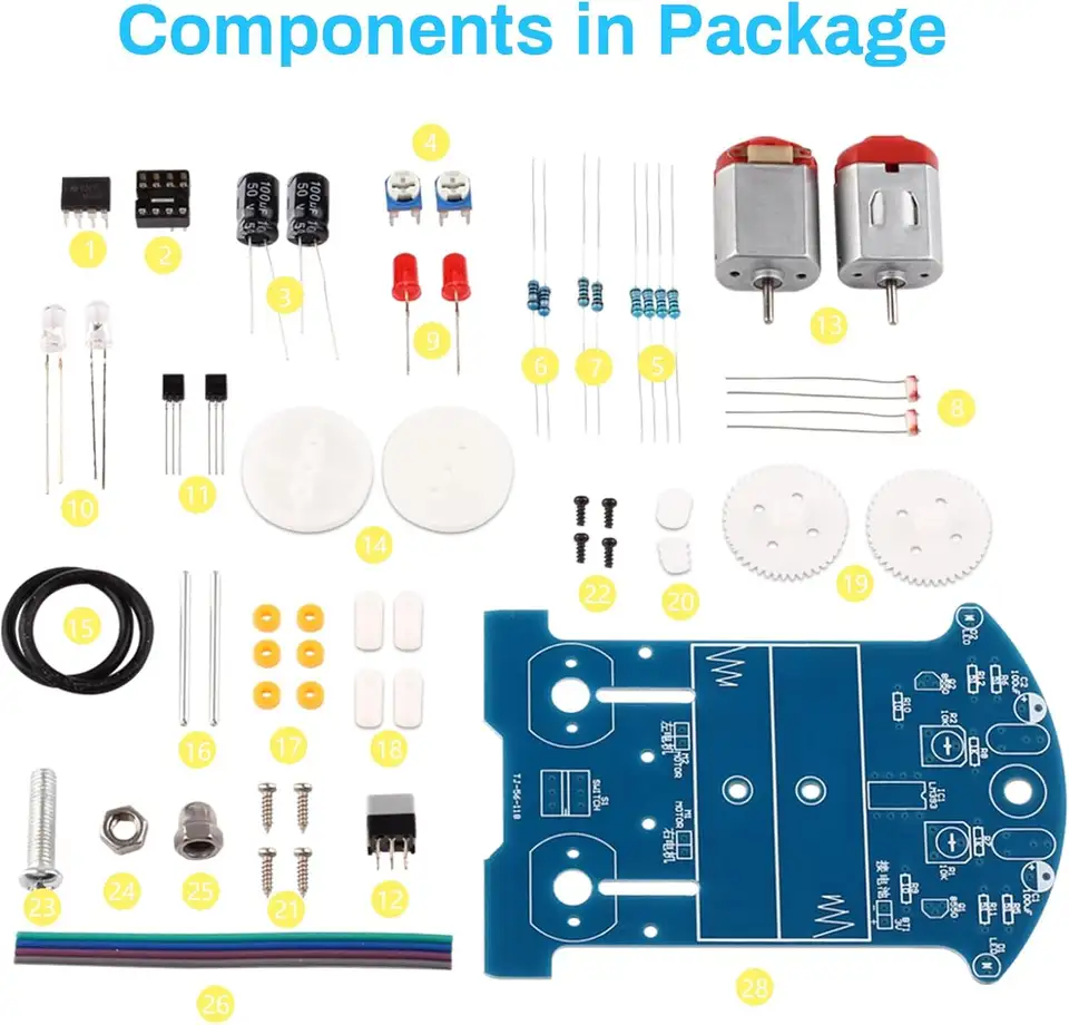 Smart Car Soldering Project Kits D2-5 Smart Tracking Robot Car Sets Soldering Learning Electronics Set for DIY Electronics image 2