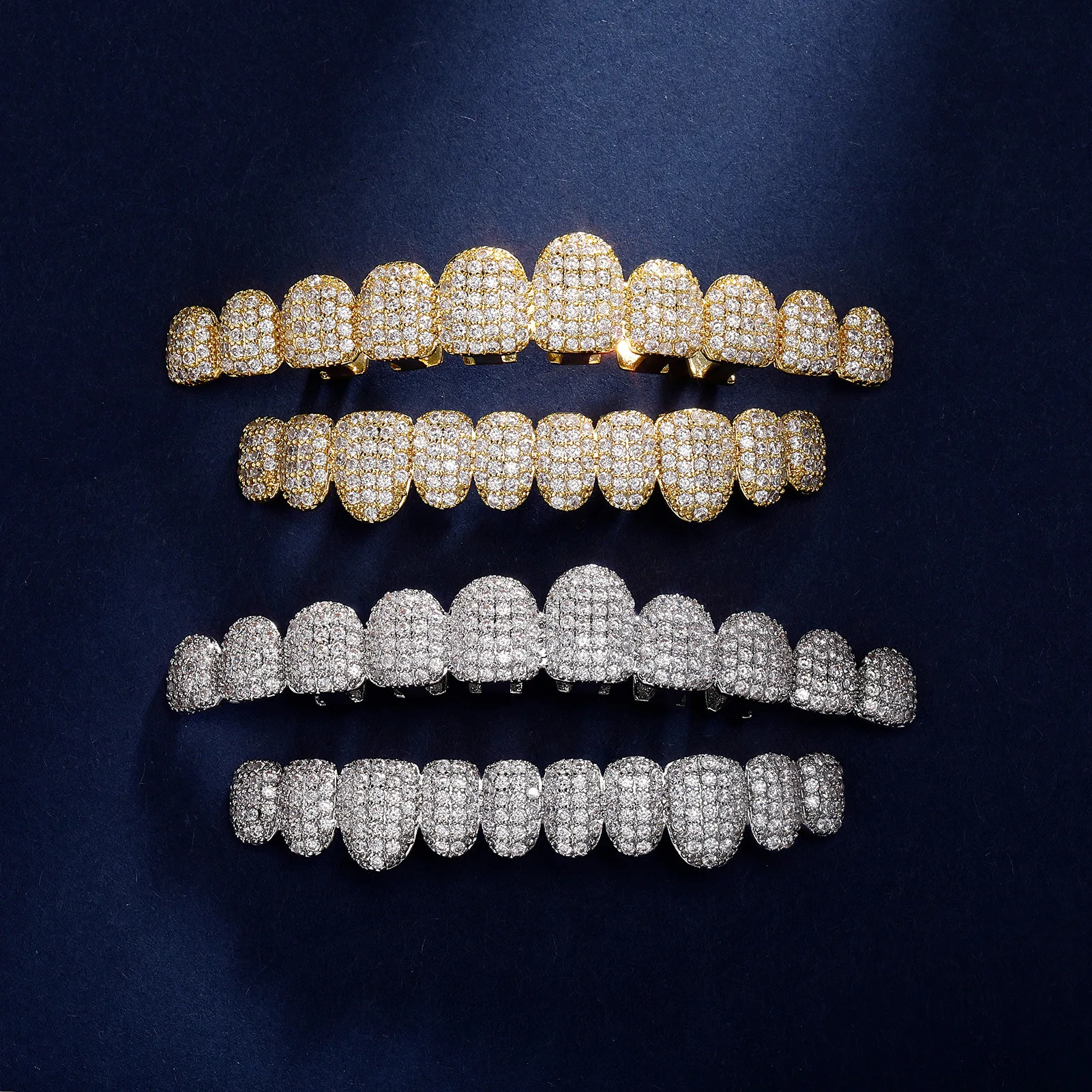 RACHELZ-Stone-Teeth-Grillz-Punk-Rapper-Zircon-Tooth-Caps-para-mulheres ...