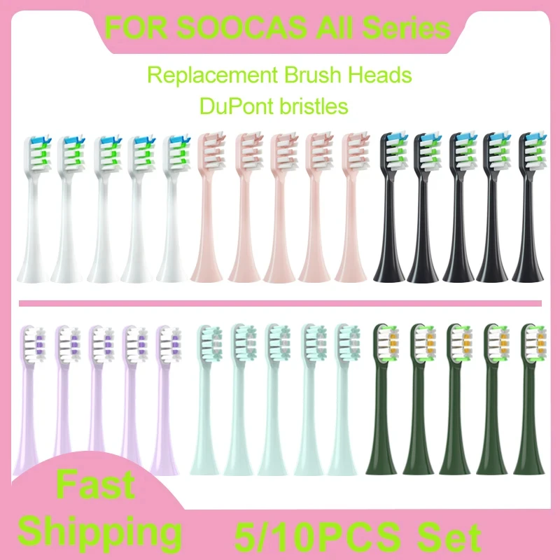 5PCS/Set Toothbrush Heads Compatible With SOOCAS X3/X3U/X5 Electric Tooth Brush Soocare X3 Nozzles Heads Vacuum Packag