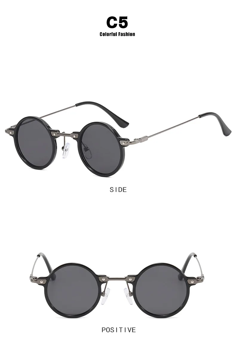 Vintage Kleine Runde Sonnenbrille für Damen Markendesigner Retro Mode Reise Fahrbrille Anglerbrille Sonnenbrille für Frauen und Männer – Detail 12