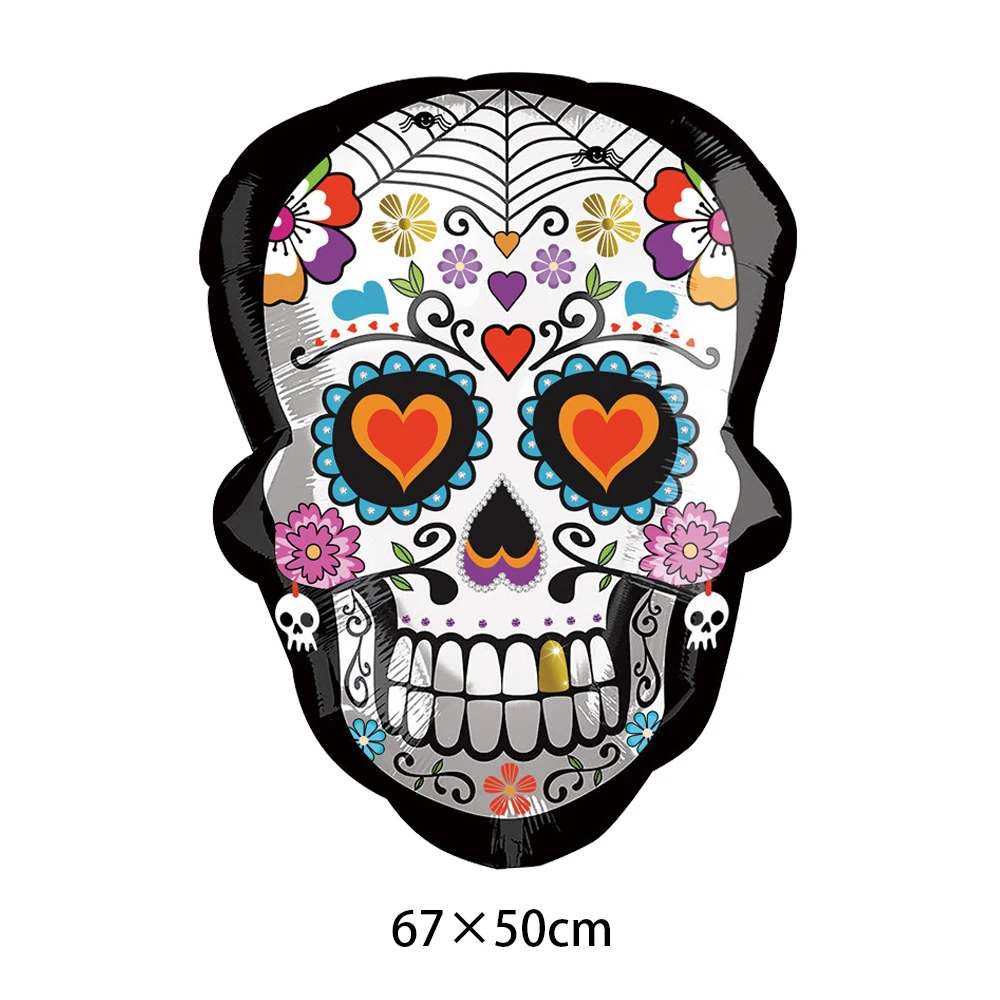 Tag der toten Dekorationen dia de los muertos Banner Zucker Schädel Girlande Kuchen Topper Schädel Ballon mexikanische Fiesta Party Dekore – Detail 5