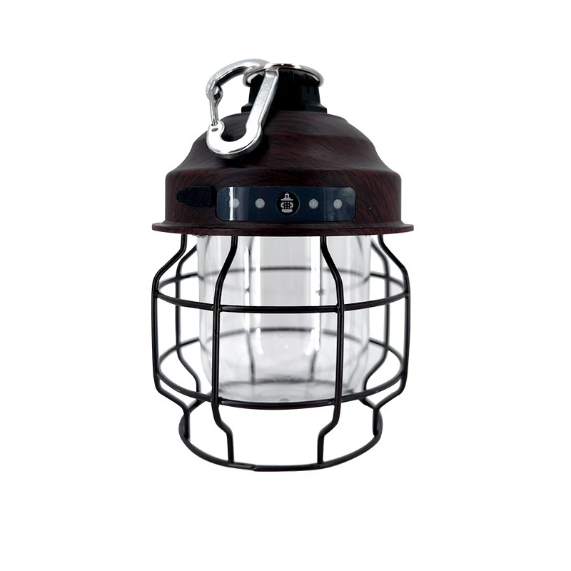 

Outdoor Retro Portable Camping Light with Hook Three Speed Adjustment Usb Interface Waterproof Battery Indicator Outdoor Light