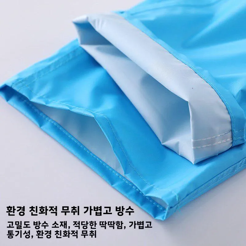 새로운 고밀도 방수 아동용 레인 팬츠, 초등학생 남자아이들을 위한 간편 탈착 하프 바디 방수 바지