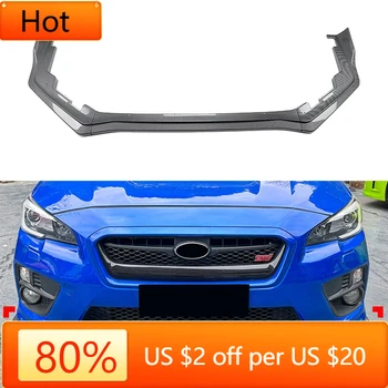 Subaru WRX STI VA 2015-2021 Front Bumper Lip Splitter Glossy Black Carbon Fiber Look