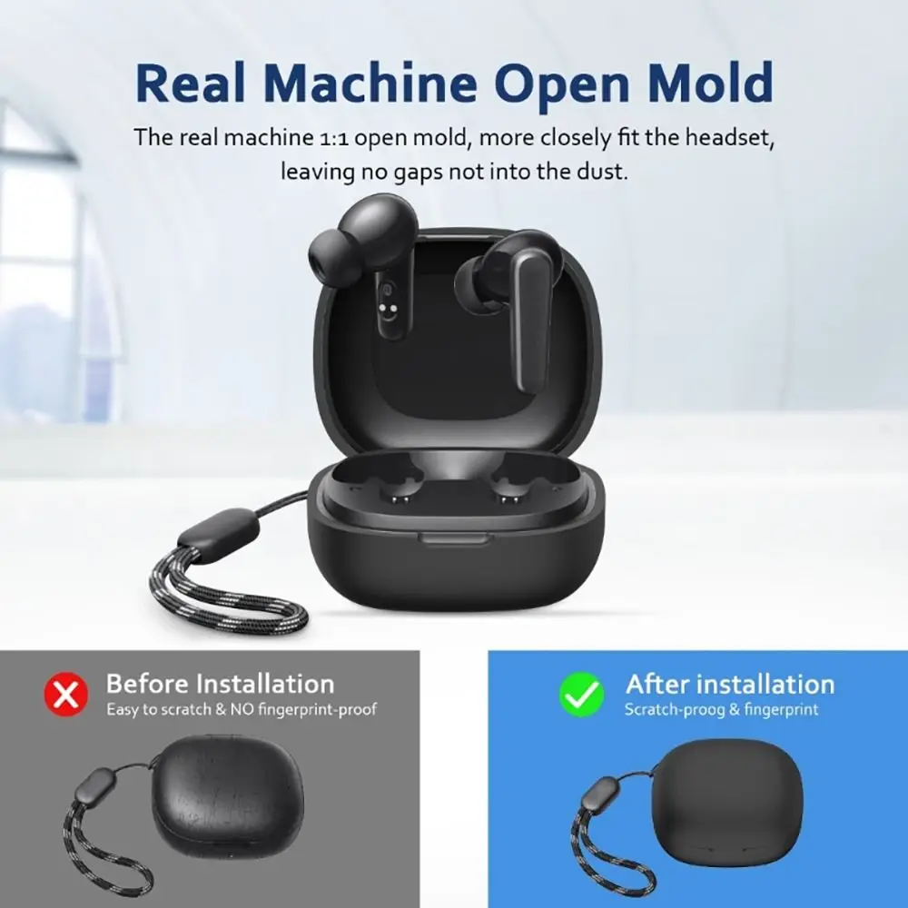 Silicone Headphone Protective Case Soild Color Shockproof Dustproof Wireless Earphone Shell for Anker Soundcore R50i