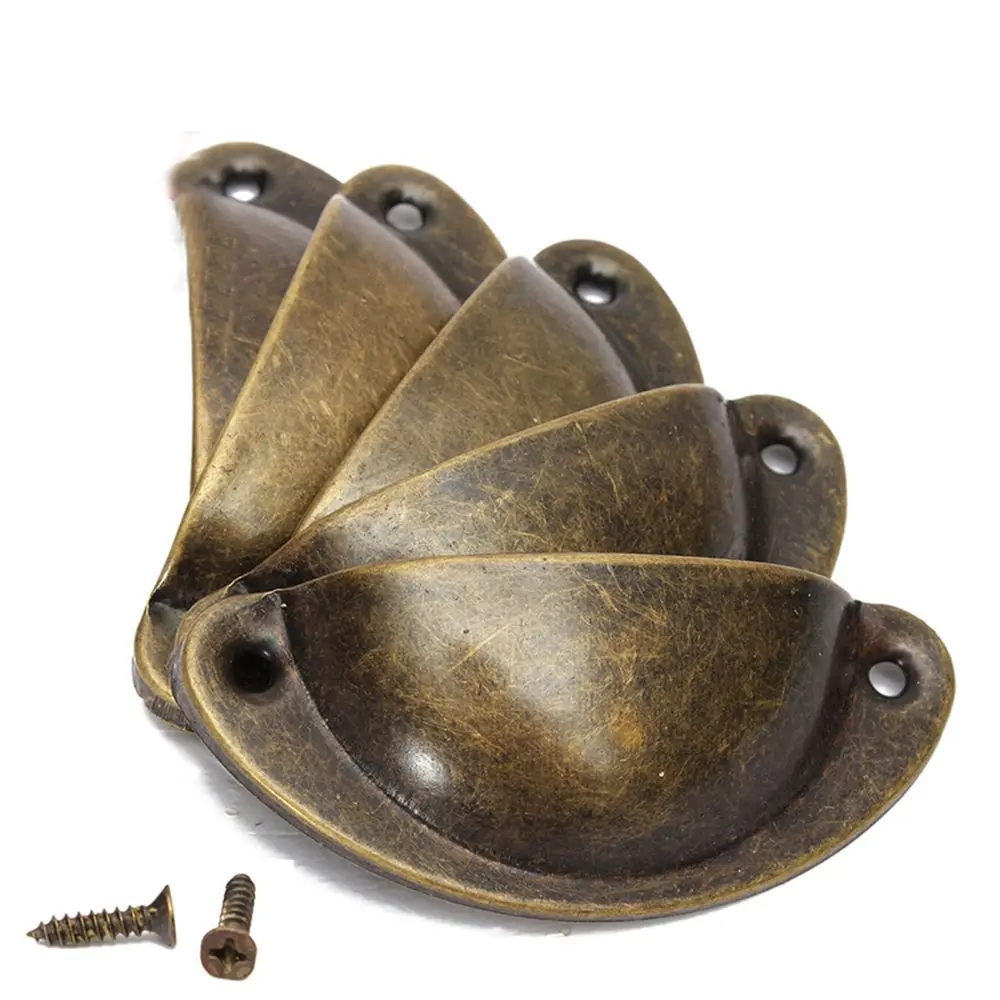 Case Hardware Vintage Furniture Cabinet Drawer Metal 10pcs/lot Shell Antique Knob Pull Handles