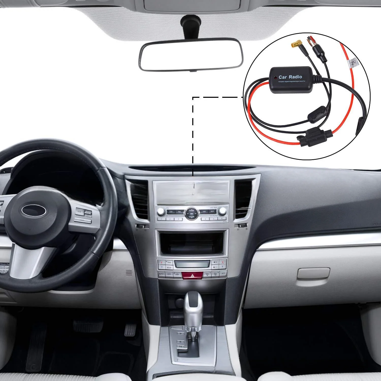 DAB/FM/AM Radio Antenna Signal Amplifier 12V Active Gain Amplifier FM Car Antenna