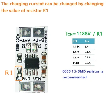 Mini Mppt Regolatore di carica solare 4.2V/3.7V 3.6V/3.2V Modulo caricabatterie Dc 5V 1A Scheda per batteria I-Ion/li-Po Lifepo4