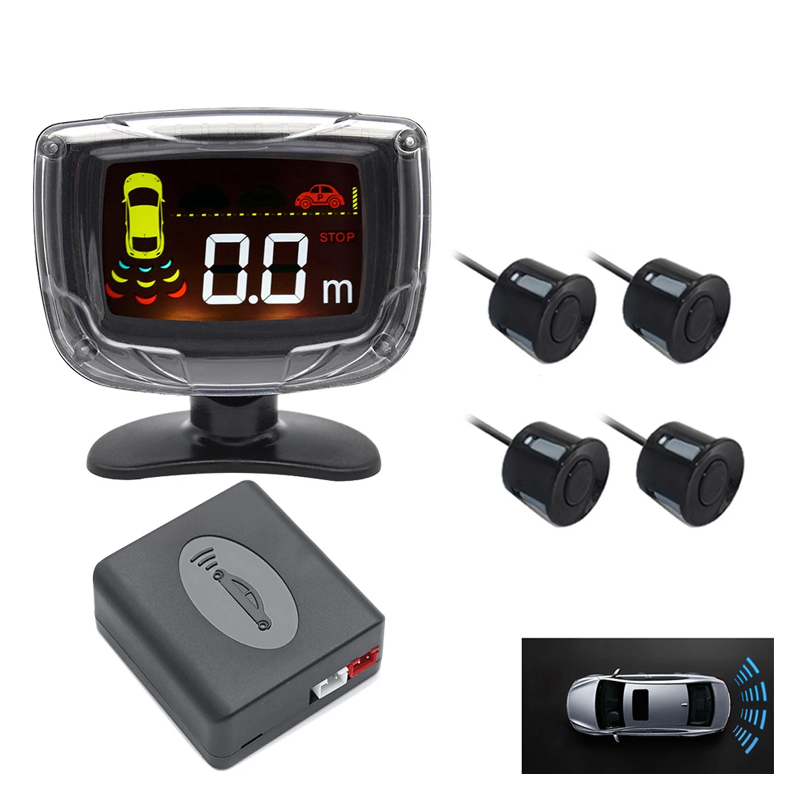 

Car Auto Parking Sensor Car Auto Backup Parking Sensor Radar System With 4 Parking Sensors Sound Warning LED Backlight