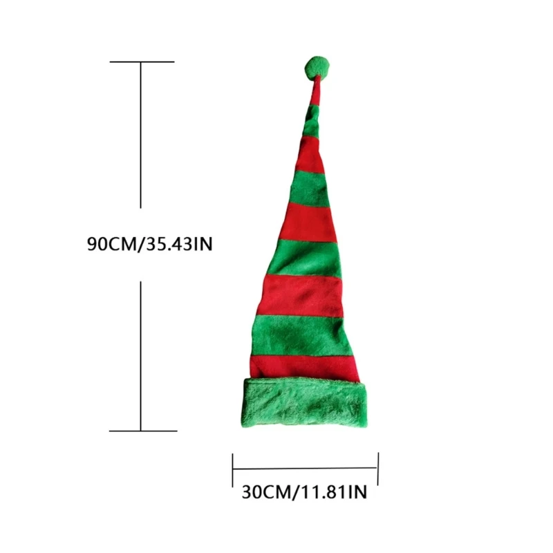 Slouch Baggy Hat Light up for Christmas Photo Props Cheerful Charactor Costume Mischievous Long Caps Hat Santa Helpers