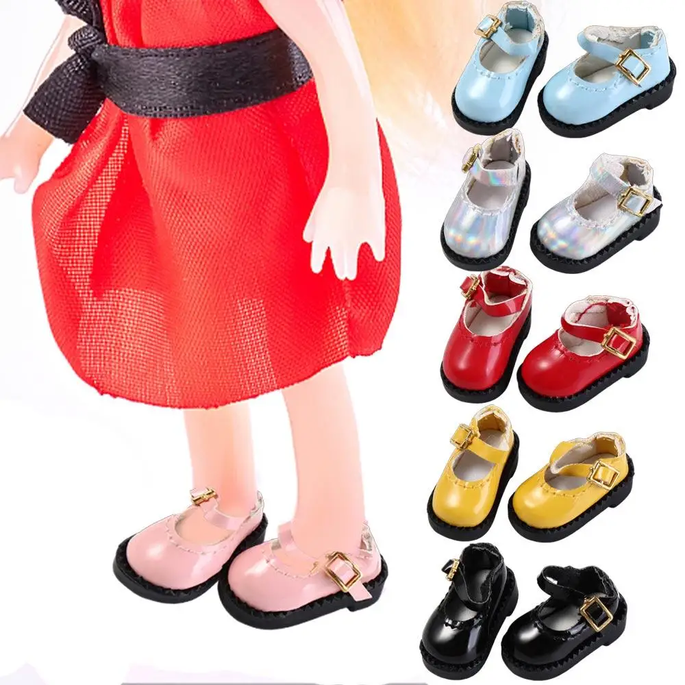 1Pair PU Leather ob11 Doll Sandals Mini Round Toe 12 BJD Doll PU Shoes Cute 2.7*1.3cm OB11 Princess Shoes Clay Dolls