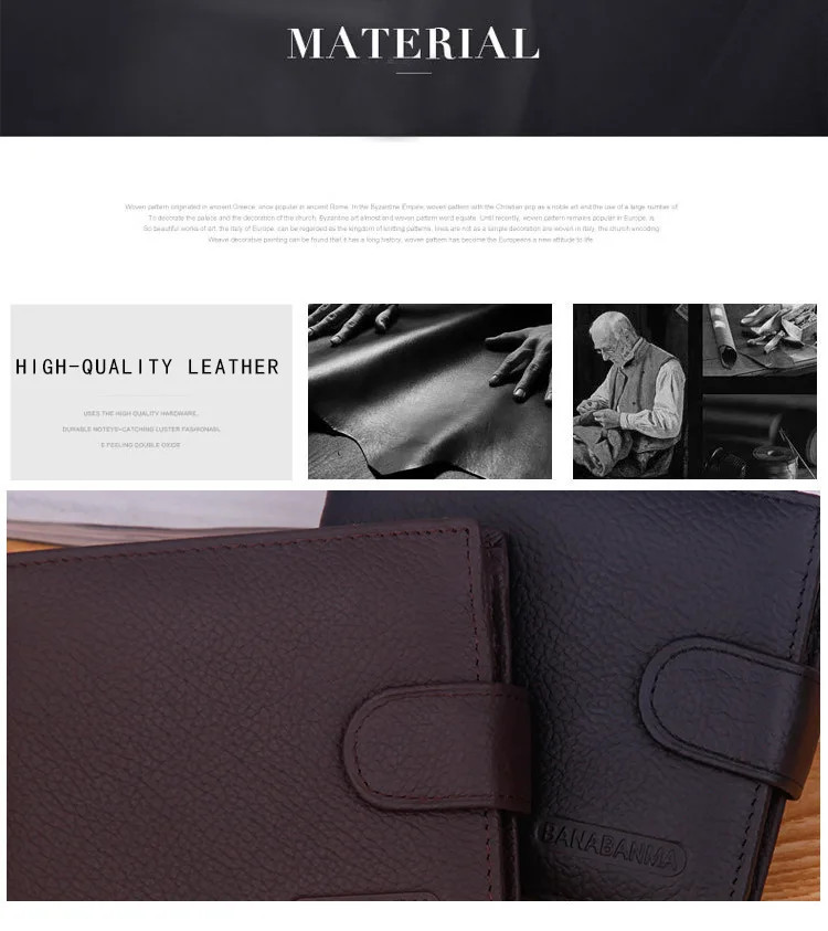 2024 New Genuine Leather Card Holder Wallets Custom Slim Classic Wallets for Men Short Luxury Rfid Foldable Money Purse