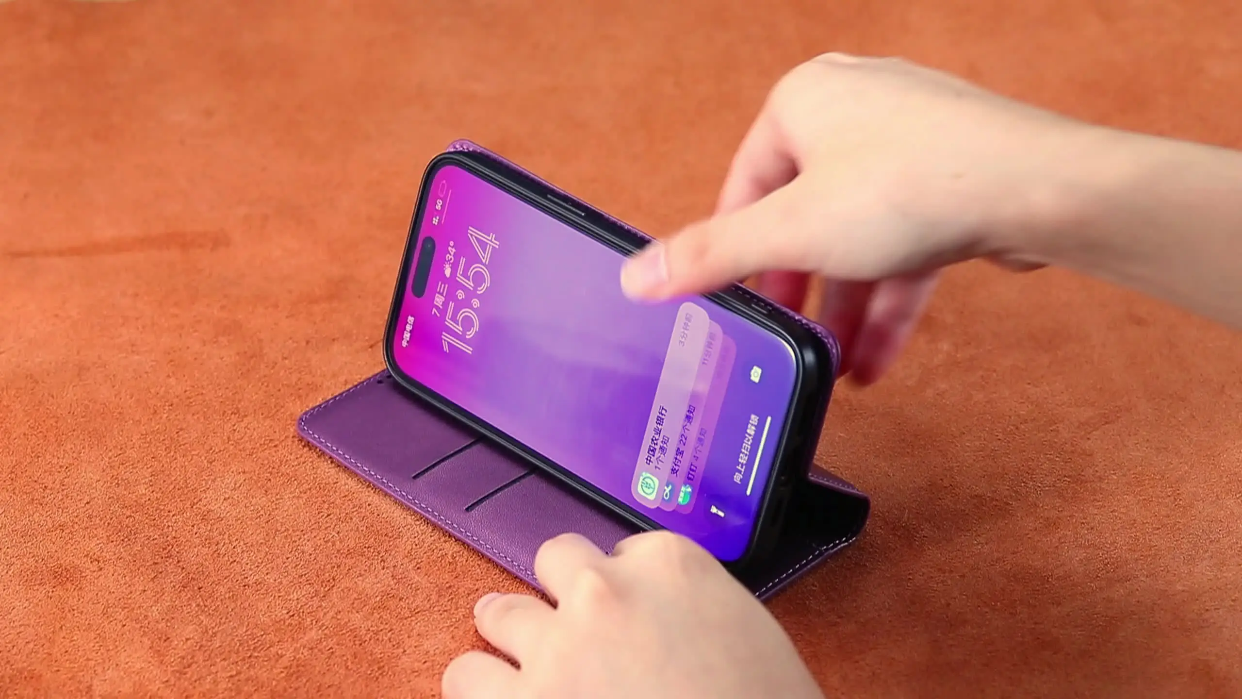 Custodia A Libro In PU Per LG K40S – IMEIKONST Con Portafoglio E Supporto, Stampa Mandala Purple, Protezione Antiurto - 2