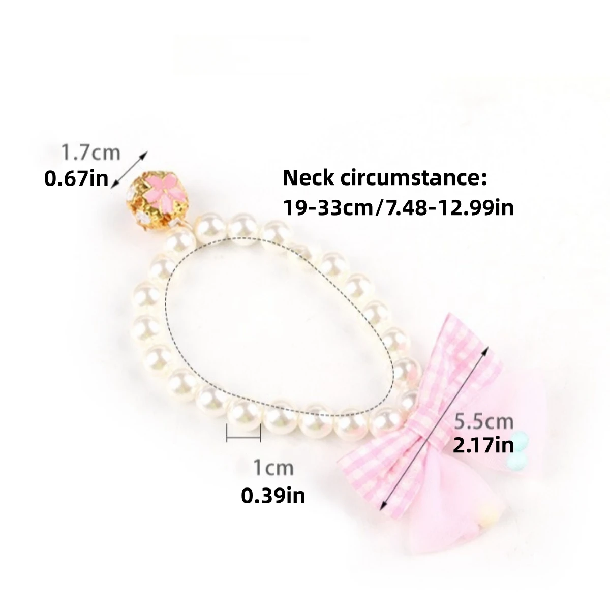 Title 5, Pet Pearl Necklace Bow Elastic Collar Cat Jewel...