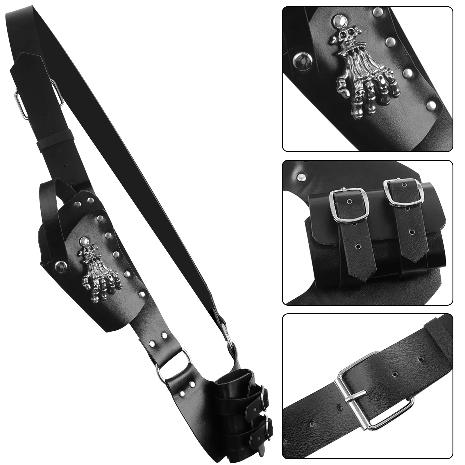 Medieval Sword Belt Hanger Sword Holder PU Leather Sheath Scabbard For Men Women Anime Cosplay Costume Viking Knight Waist Strap