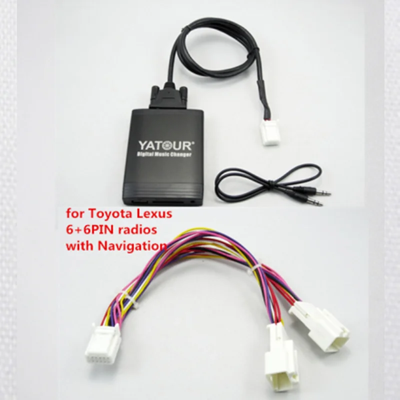 

Yatour Car Audio Music Player for Toyota Lexus 6+6PIN radios with Navigation USB Adapter Radio Digital CD Changer SD AUX