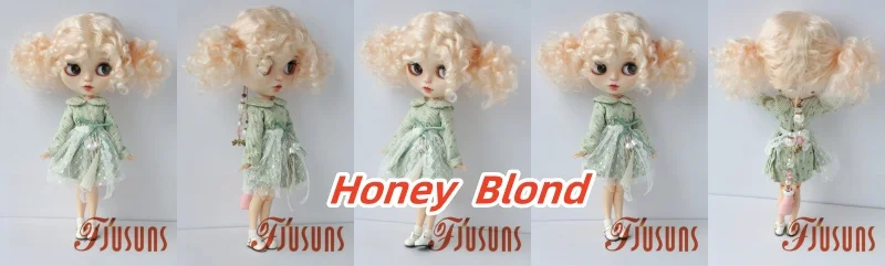 Fjusuns  JD816 Full Sizes  Soft Messy Baby Curly Twins Pony Mohair BJD Doll Wigs