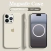 Custodia morbida in silicone liquido magnetico originale Magsafe per Apple iPhone 16 15 13 12 14 Pro Max Cover con logo completo di ricarica wireless 2