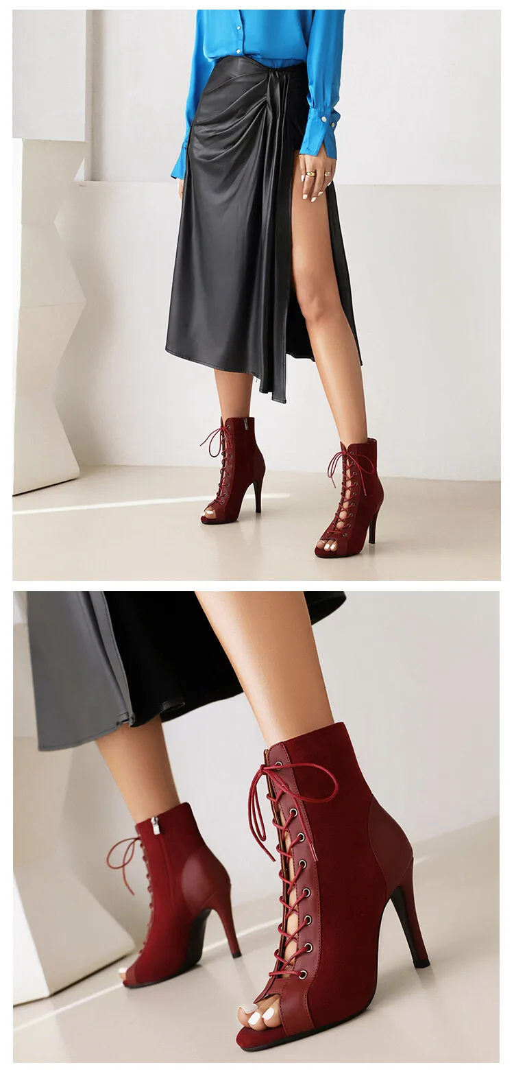 Latin Dance Heels Shoes for Women Party Boots High Heels Black Sandals Sexy Brand New Latin for Ballroom Jazz Stilettos Boots