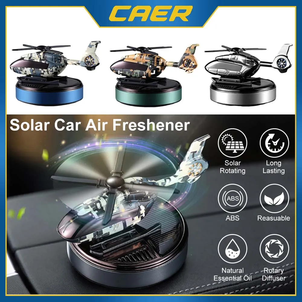 Air Freshener Helicopter Car Air Freshener Solar Automatic Rotation Propeller Essential Oil Diffuser Dashboard Perfume Decoration Ornament