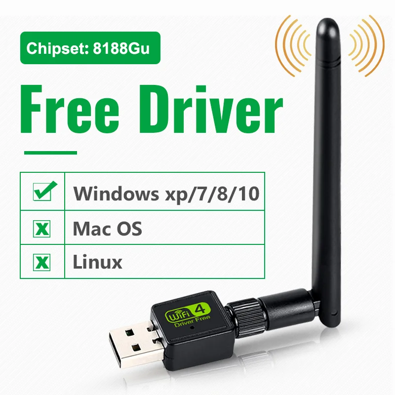 USB Wifi Adapter Antenna Wifi USB Adapter Card Wi-Fi Free Driver Ethernet Wireless Network Card