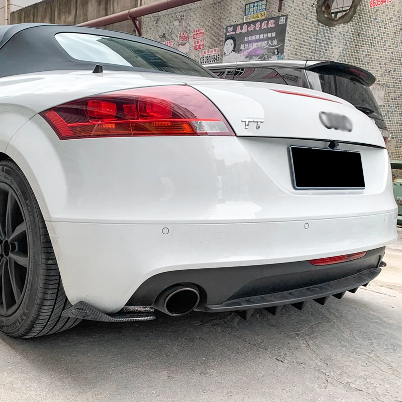 Rear Bumper Diffuser For Audi TT TTS TTRS 2011-2014 Car Rear Wrap Angle Splitters Diffuser Body Kit Splitter Scratch Protector Accessories ABS